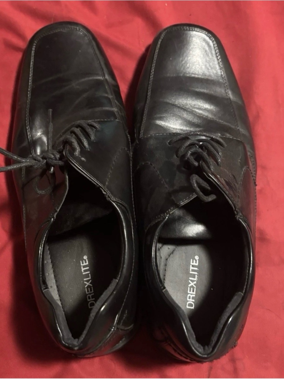 Drexlite Men’s Black Leather Lace-Up Dress Loafers